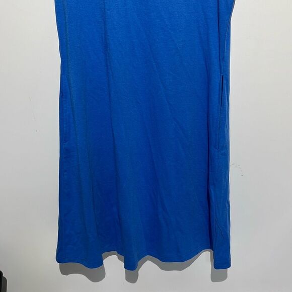 Ofeefan Womens Blue Crew Neck Pleated Front Sleeveless Tank Dress Blue Small NWT - Picture 2 of 8